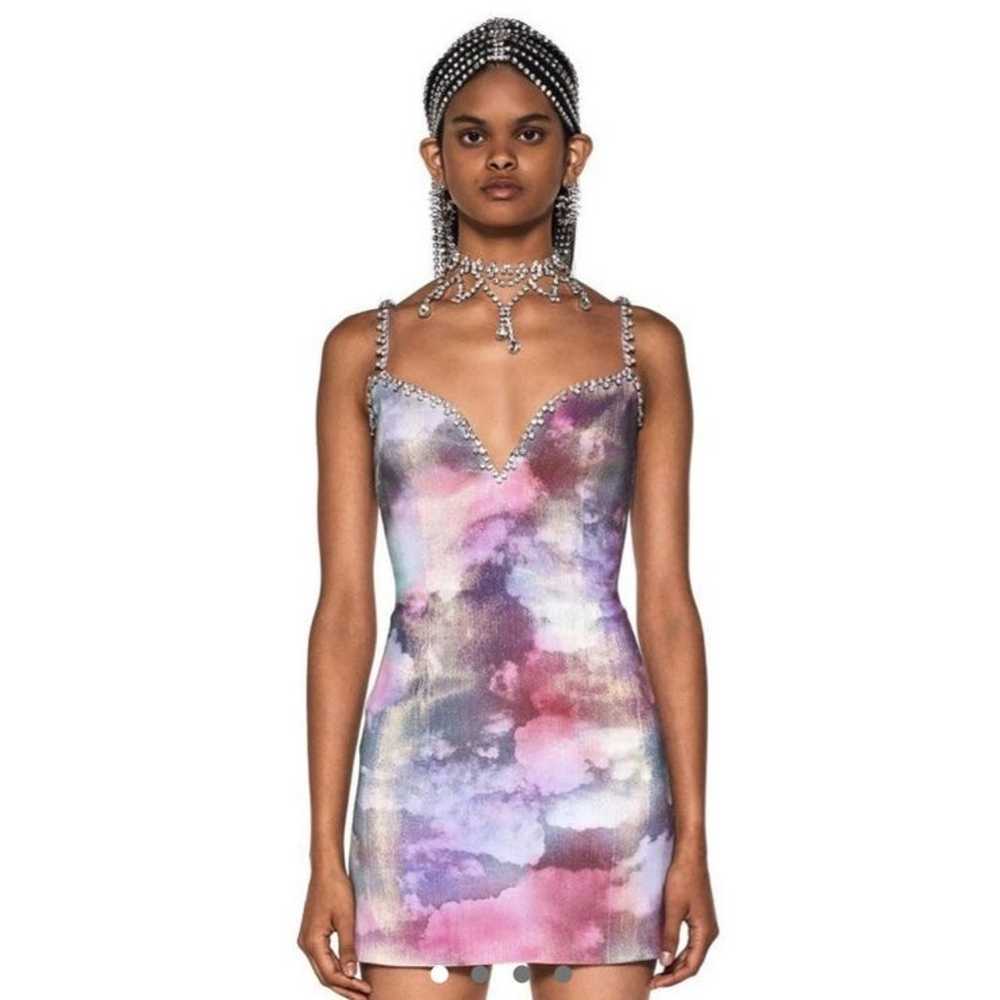 Area NYC cloud print crystal trim dress - image 1