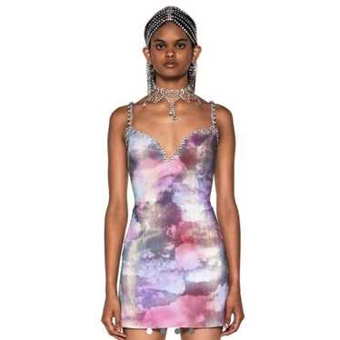 Area NYC cloud print crystal trim dress - image 1