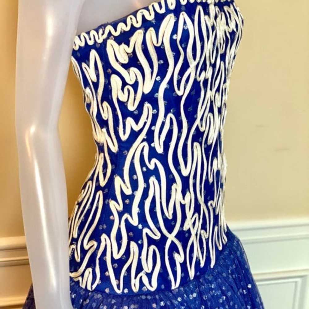 Vintage Victor Costa Formal Blue Dress - image 3