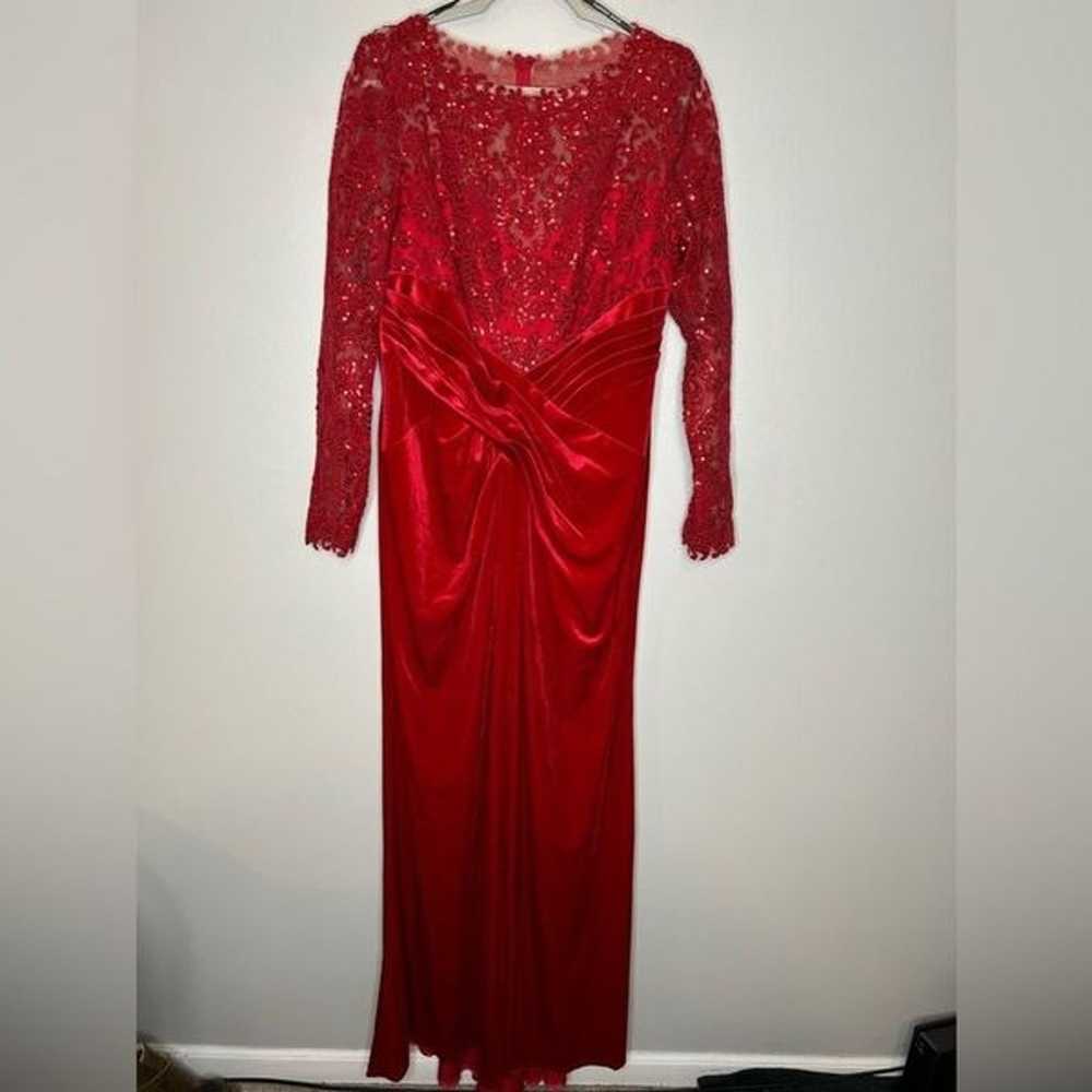 Tadashi Shoji Sequined Velvet & Lace Column Gown … - image 4