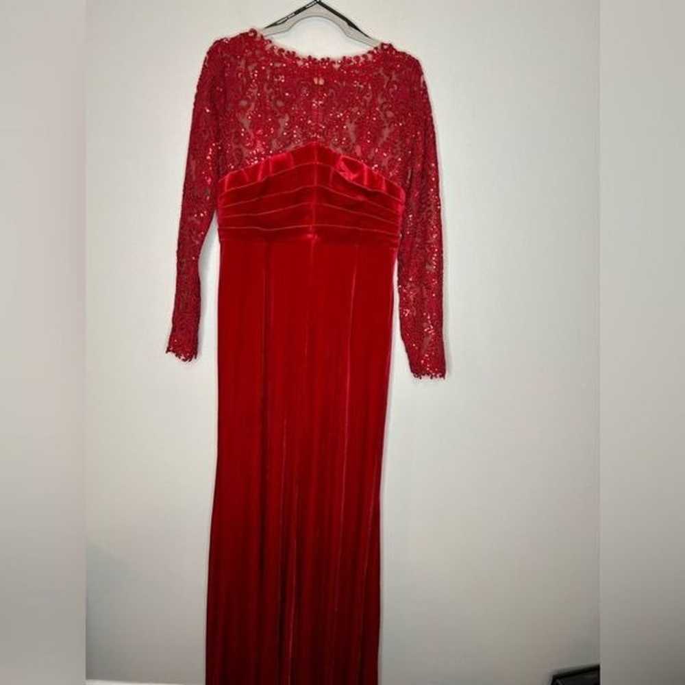 Tadashi Shoji Sequined Velvet & Lace Column Gown … - image 5