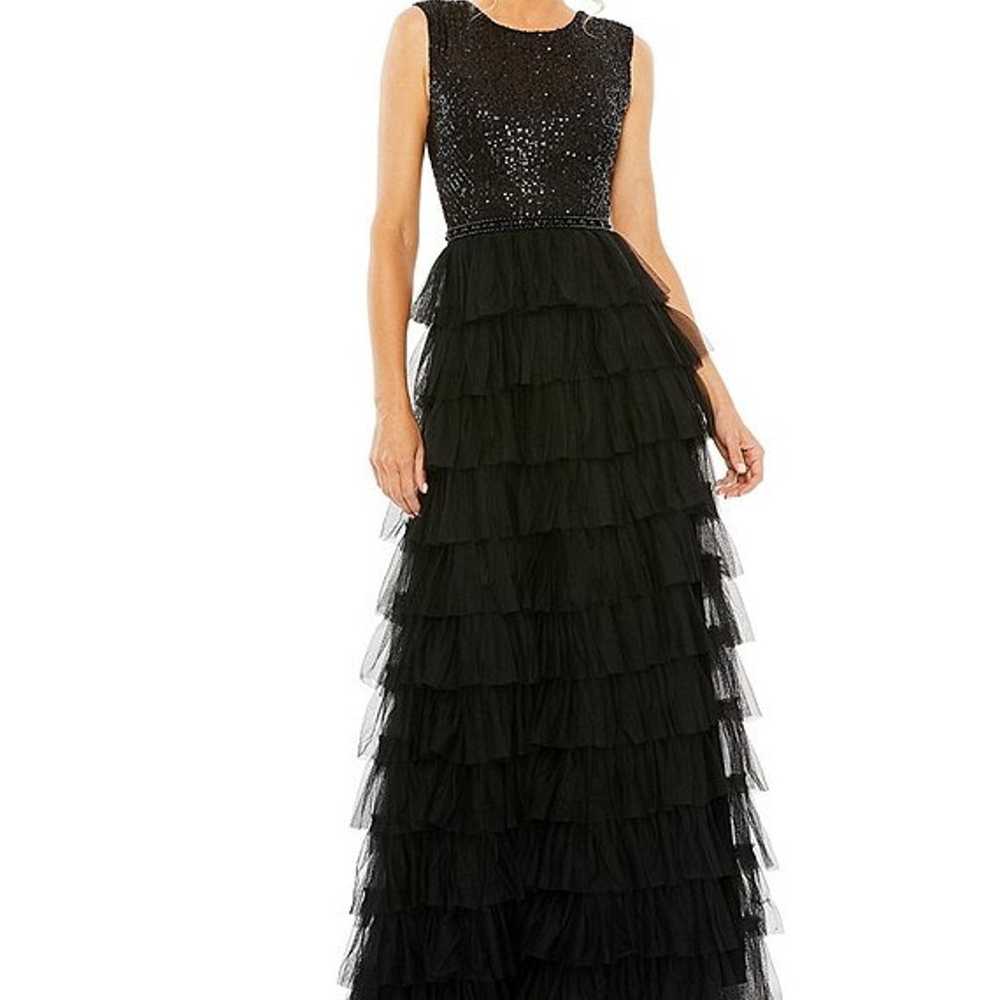 Leena by mac Duggal  / RUFFLE TIERED SEQUIN HIGH … - image 2