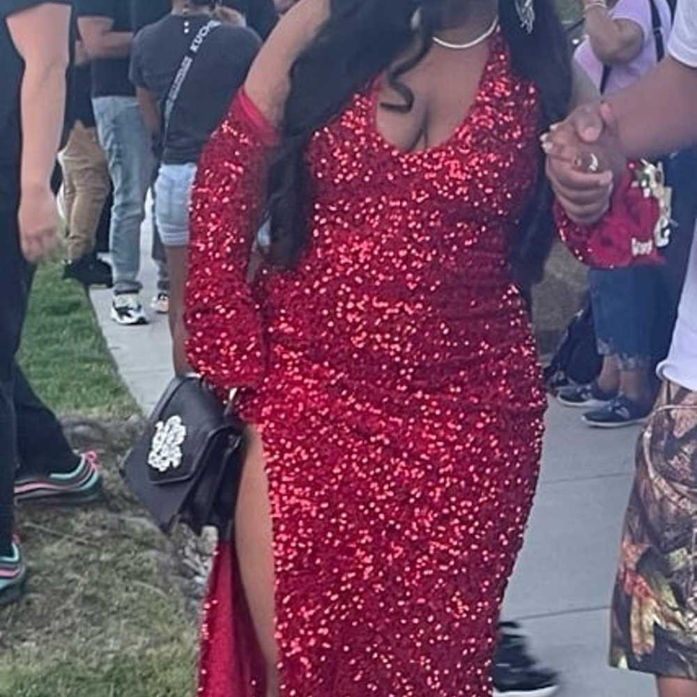 red prom dress - image 3