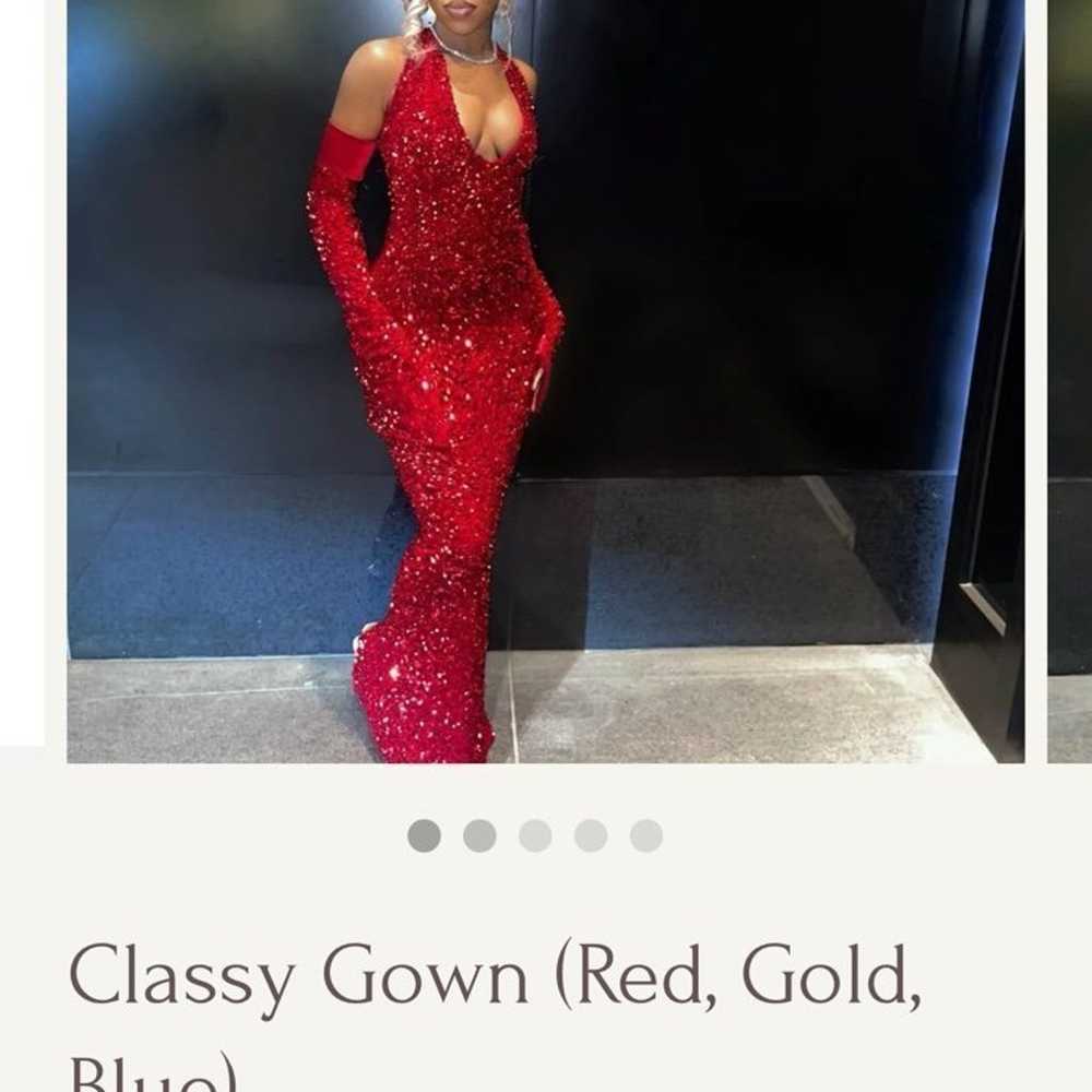 red prom dress - image 5