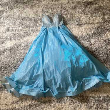 light blue ball gown