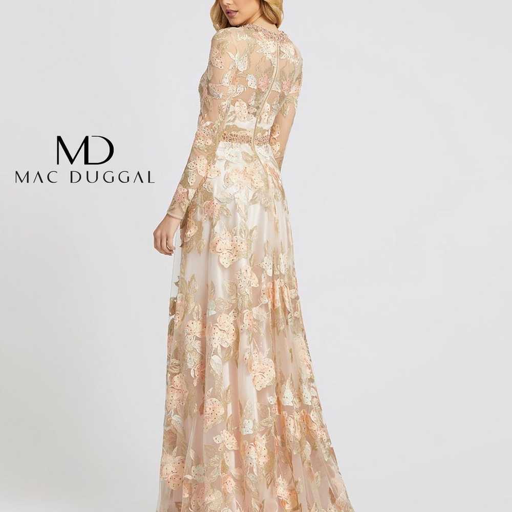 Mac Duggal floral long sleeve A line gown - image 1