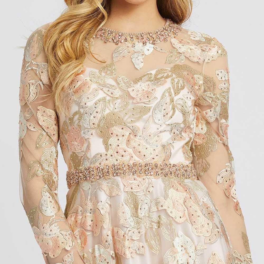 Mac Duggal floral long sleeve A line gown - image 3