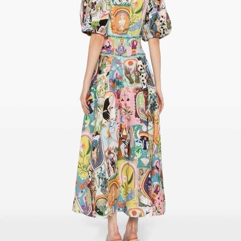 ALEMAIS

Evergreen Puff-Sleeve Printed Linen Midi… - image 4