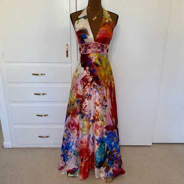 RARE 100% silk Jovani prom dress - vintage prom dr