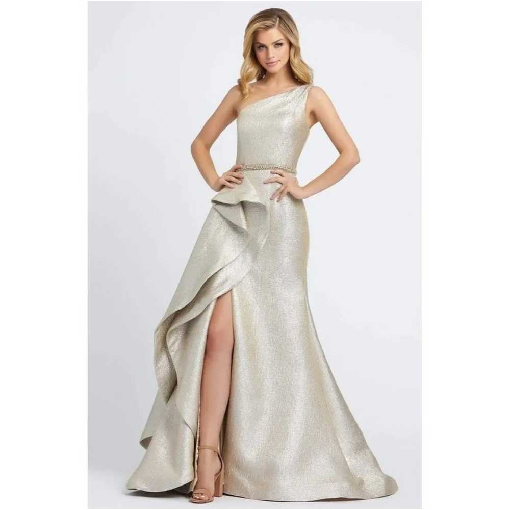 Mac Duggal One Shoulder Metallic Ruffled Evening … - image 2