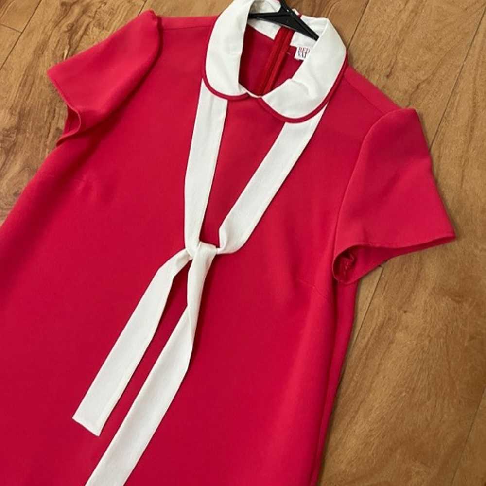 RED Valentino Bow tie neck ruffled crepe mini dre… - image 12