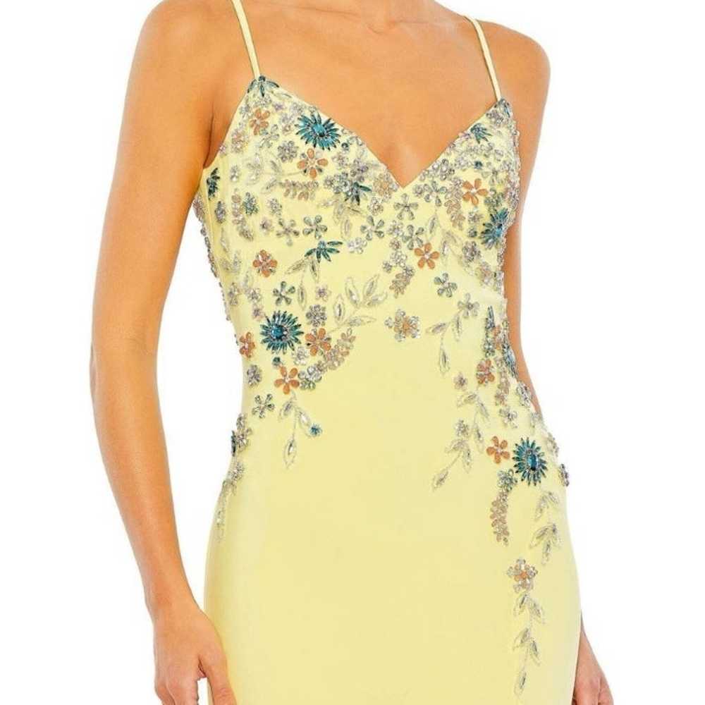 New Multicolor beaded floral cami gown, Size 6 - image 3