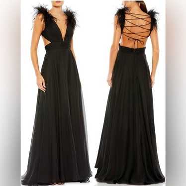 Mac Duggal Feather-trim Gown