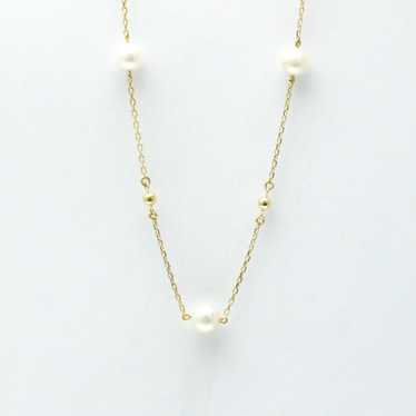 Other Mikimoto Station Pearl Necklace Yellow Gold… - image 1