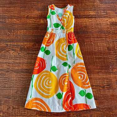 Woman's Malia Honolulu Vintage 60s 70s Roses Dres… - image 1