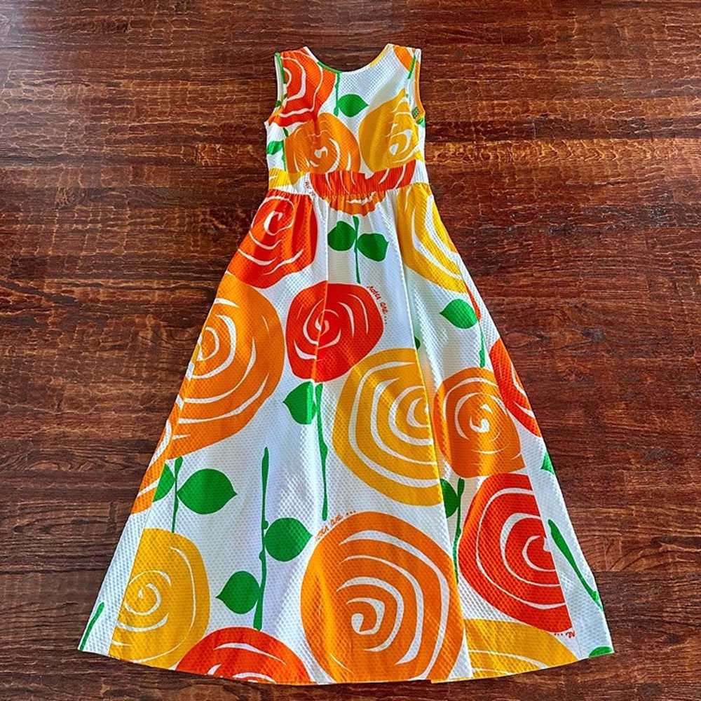 Woman's Malia Honolulu Vintage 60s 70s Roses Dres… - image 4