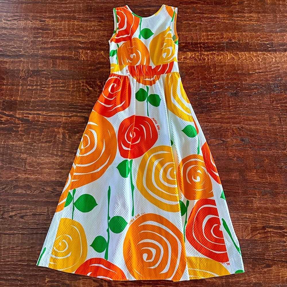 Woman's Malia Honolulu Vintage 60s 70s Roses Dres… - image 5