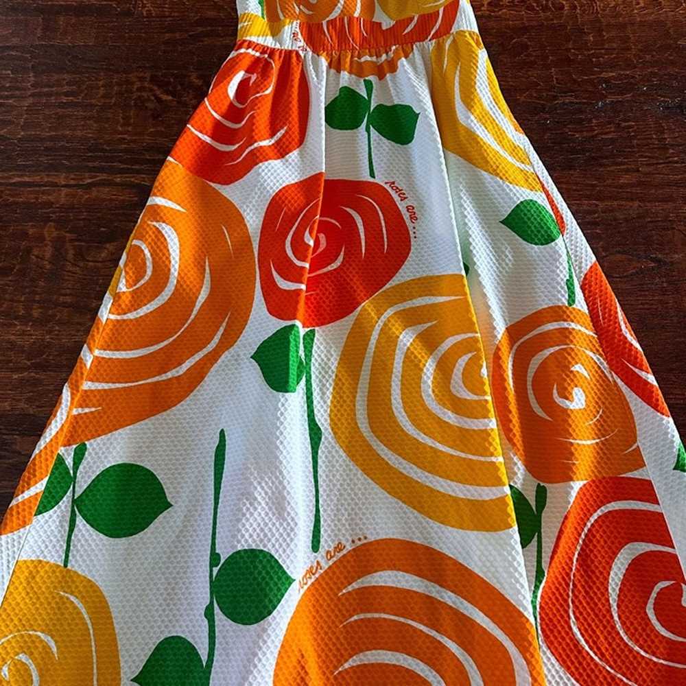 Woman's Malia Honolulu Vintage 60s 70s Roses Dres… - image 6