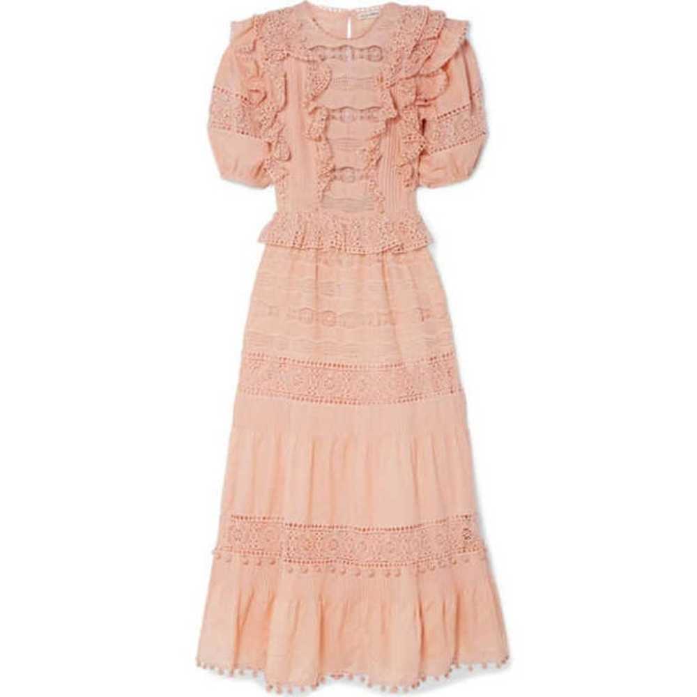 ULLA JOHNSON Dress Pink Crochet Broderie Anglaise… - image 4