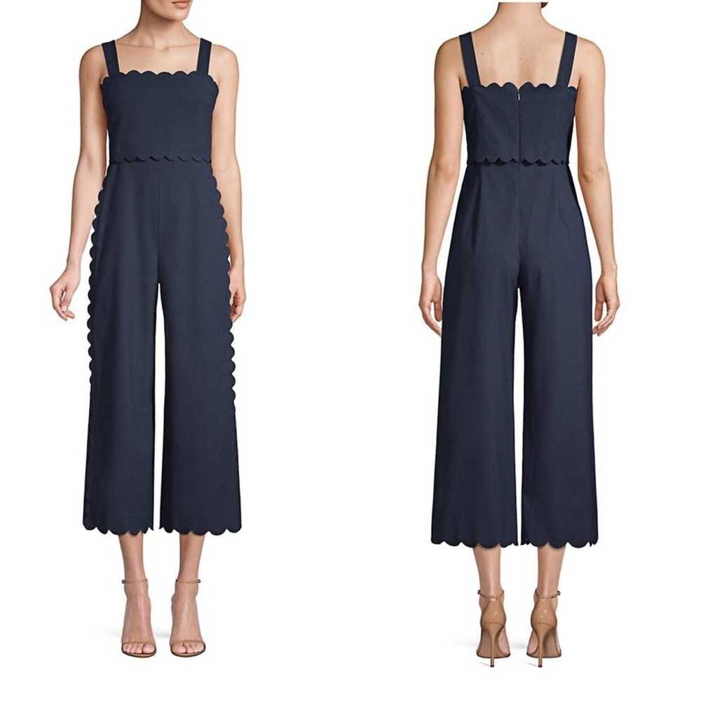 Rebecca Taylor Sleeveless Scallop Jumpsuit in Nav… - image 1