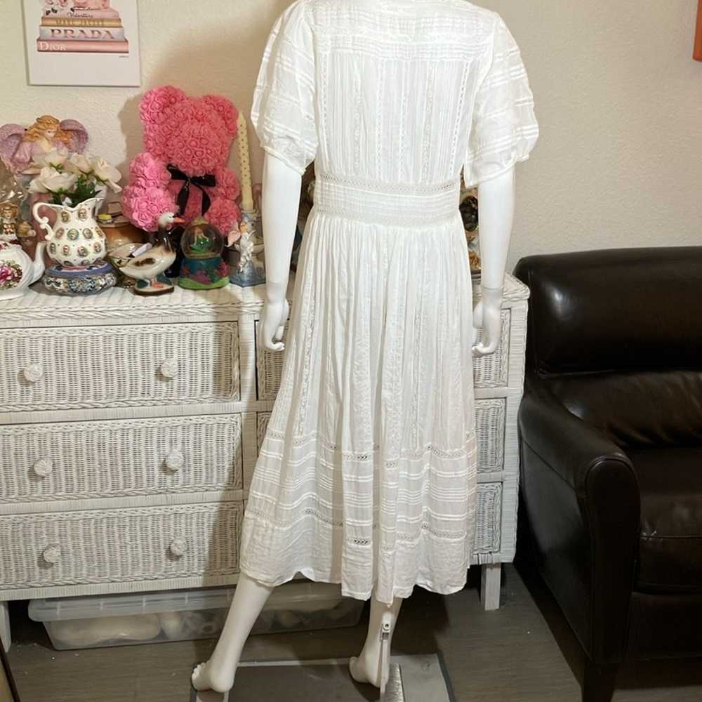 Doen 100% cotton Lacey eyelet midi dress in white… - image 6