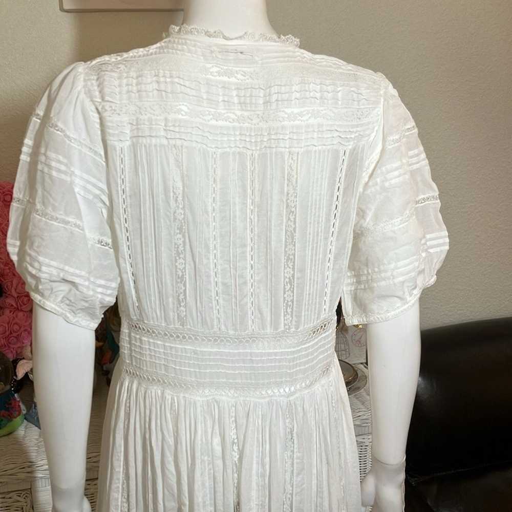 Doen 100% cotton Lacey eyelet midi dress in white… - image 7