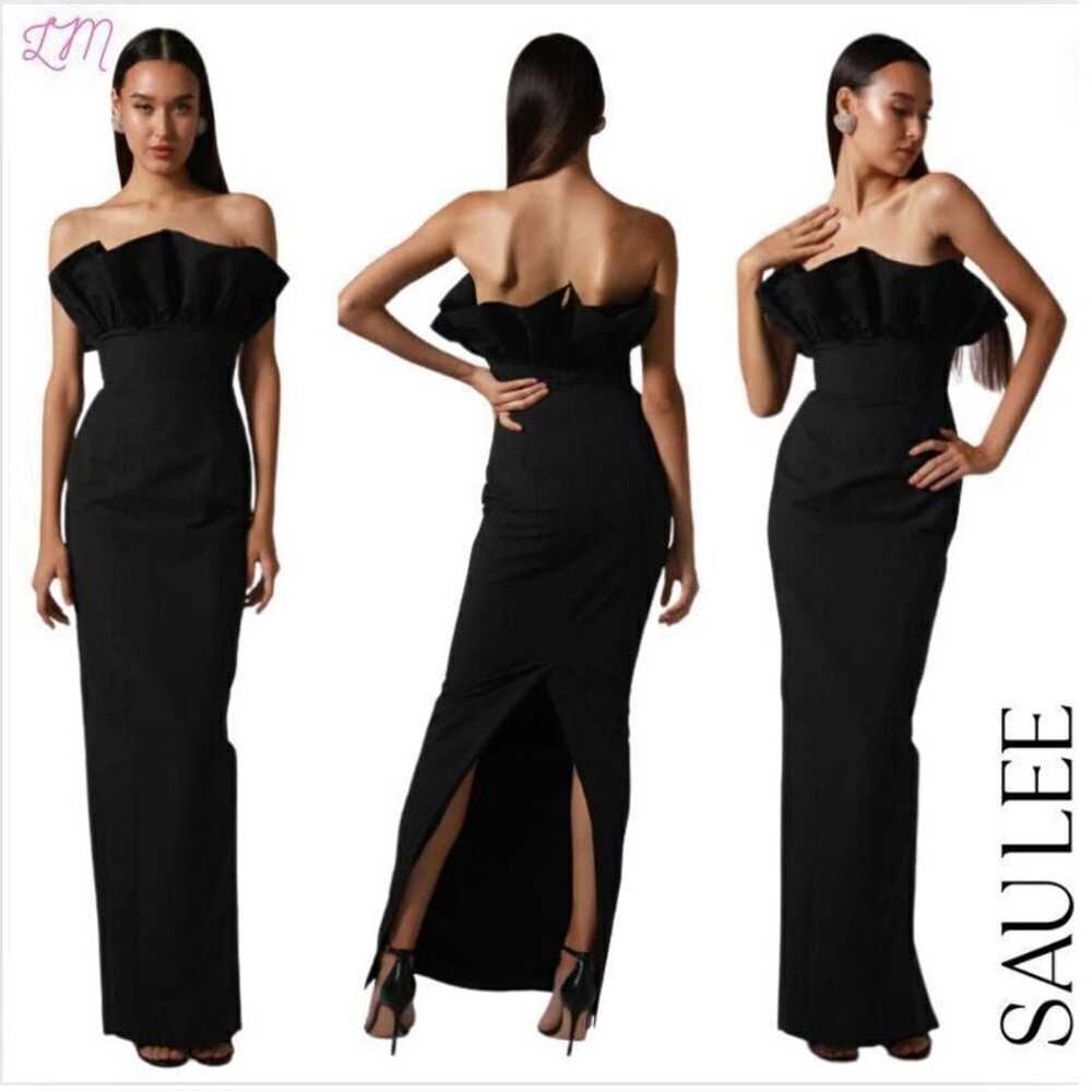 SAU LEE Revolve Noah Gown Strapless Size 6 Black - image 1