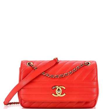 Chanel Cc Flap Bag Diagonal Quilted Goatskin Smal… - image 1