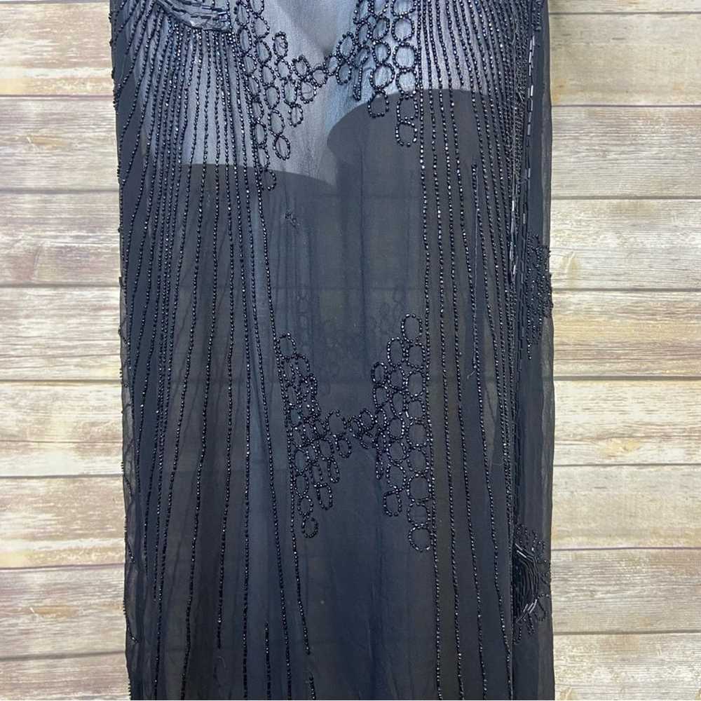 Antique Authentic black beaded 1920s flapper dres… - image 8