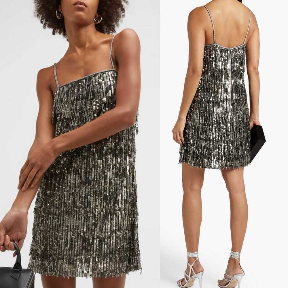 Alice + Olivia Chicago Sequin Fringe Mini Dress G… - image 10