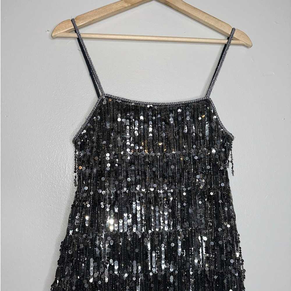 Alice + Olivia Chicago Sequin Fringe Mini Dress G… - image 4