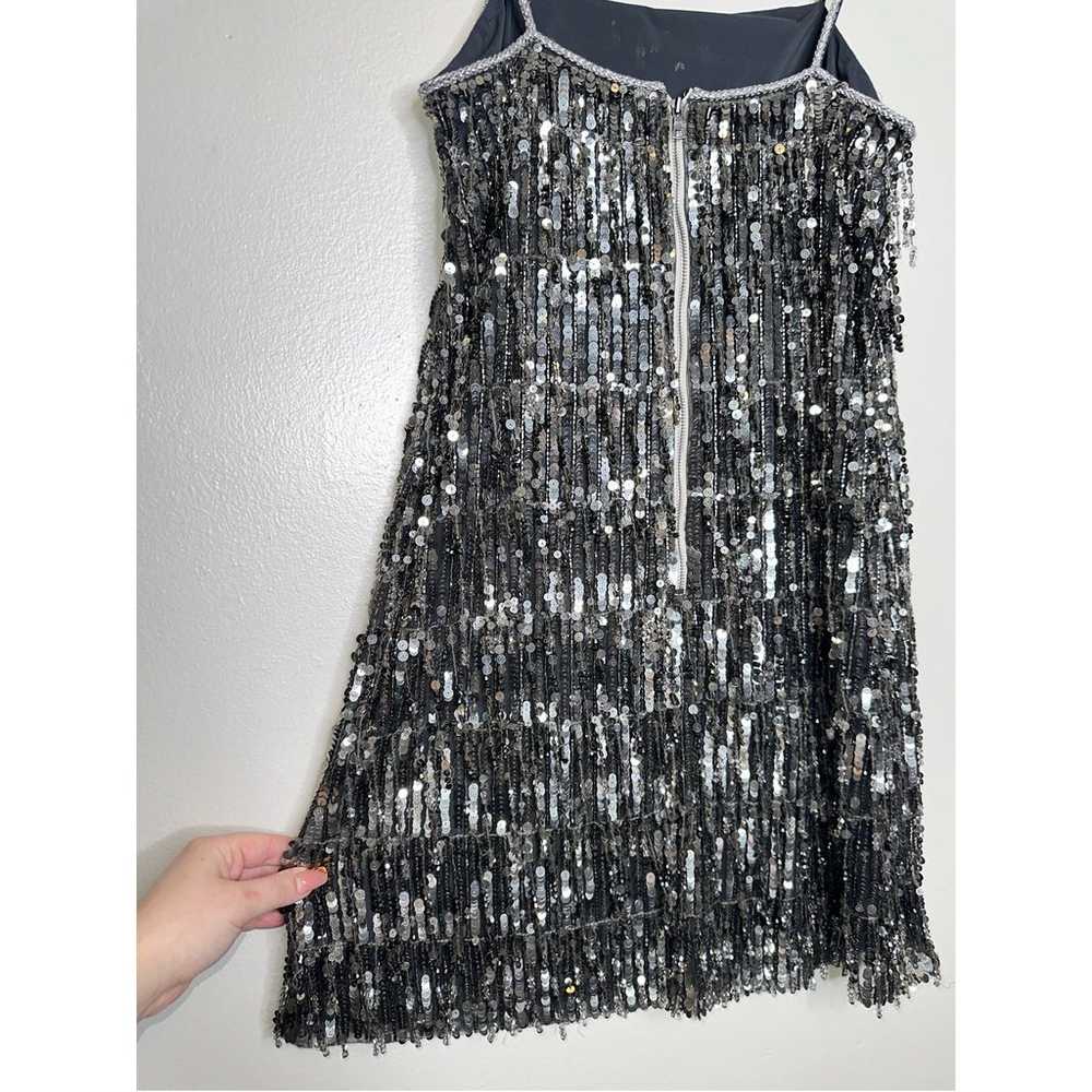 Alice + Olivia Chicago Sequin Fringe Mini Dress G… - image 8