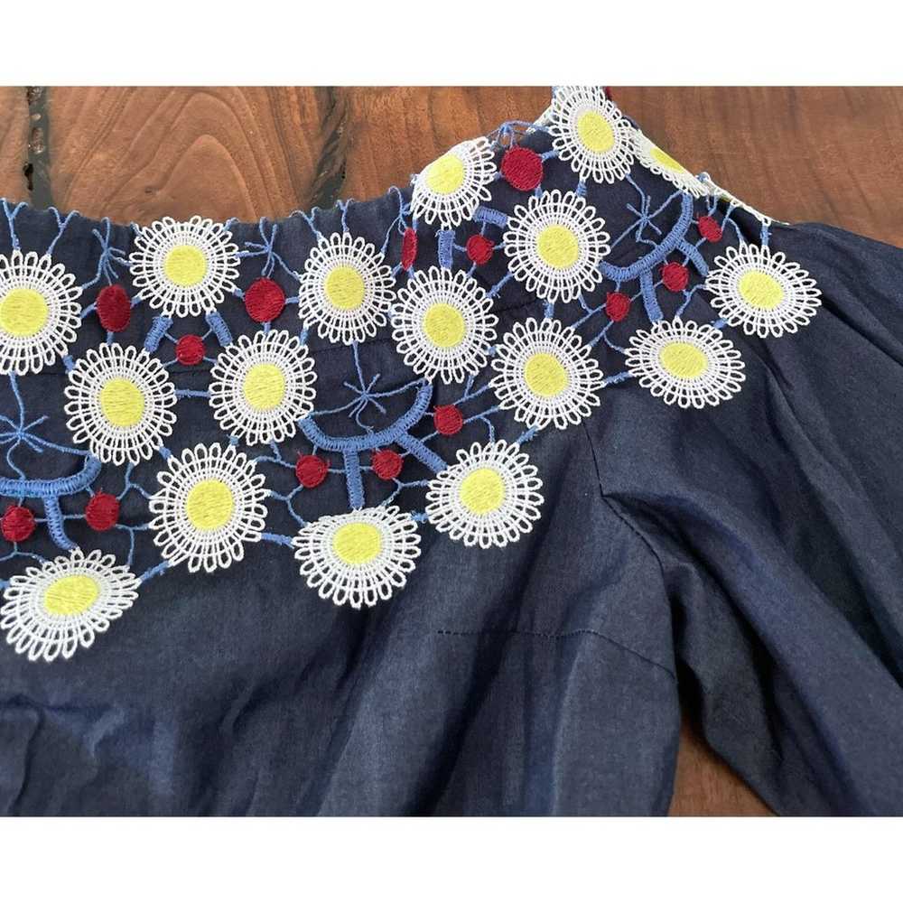 PETER PILOTTO Crochet Floral Indigo Cotton Lace P… - image 5