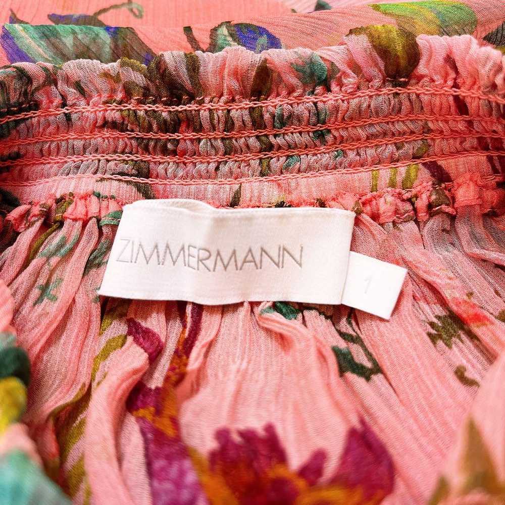 Zimmermann silk pleated botanical floral tropical… - image 11