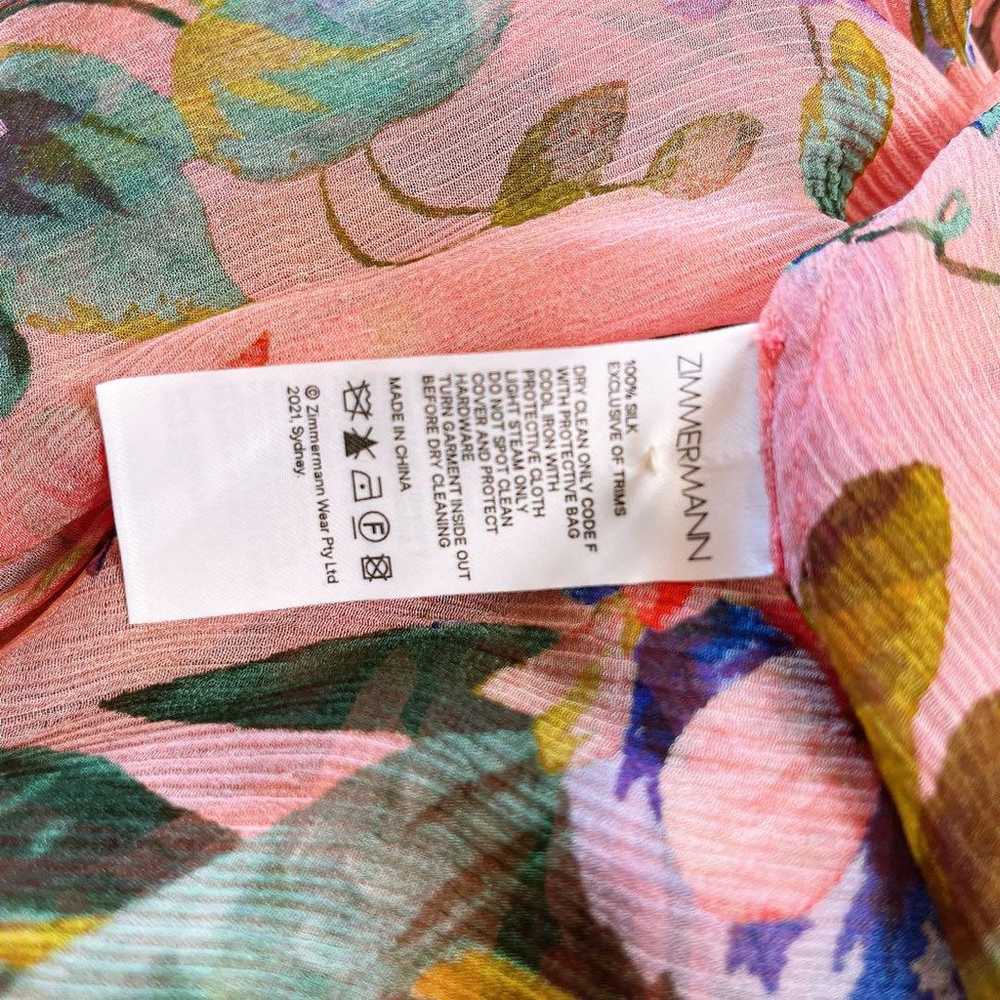 Zimmermann silk pleated botanical floral tropical… - image 12