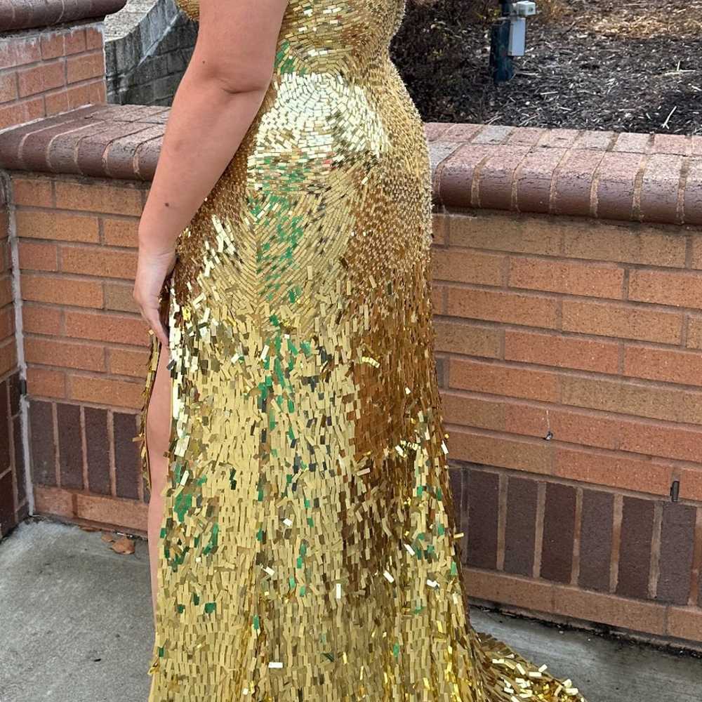 Sherri Hill prom dress #54987 size 18 Gold sequin… - image 3