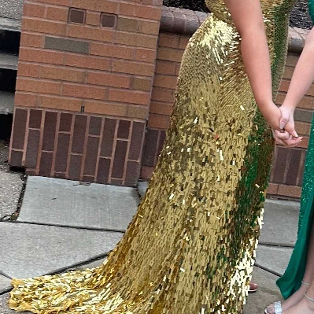 Sherri Hill prom dress #54987 size 18 Gold sequin… - image 4