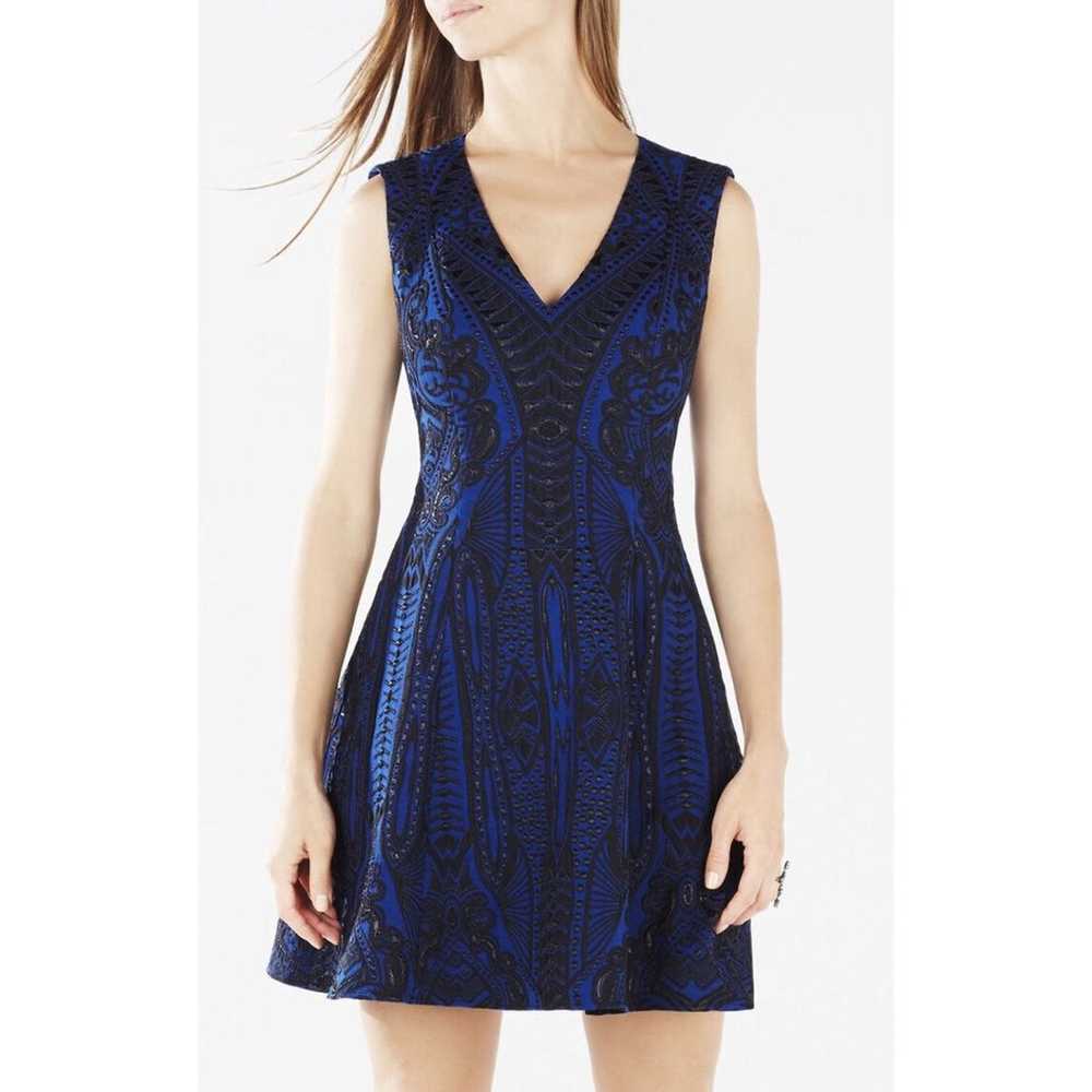 BCBGMAXAZRIA Metallic Embossed Dress - image 3