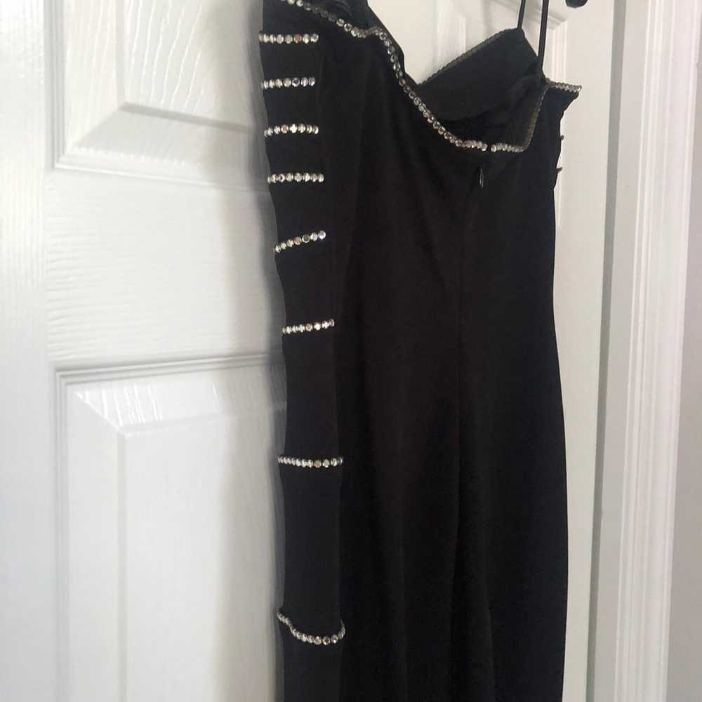 Vintage Nicole Bakti Rhinestone Long Black Gown w… - image 6