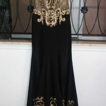 Long black and gold dress