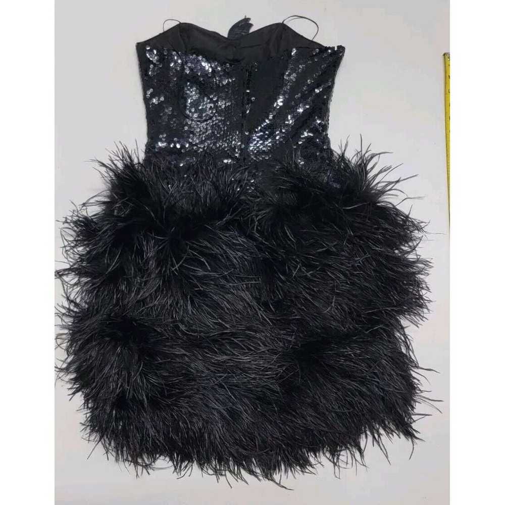 Vintage Lillie Rubin Mini Dress Ostrich Feathers … - image 9