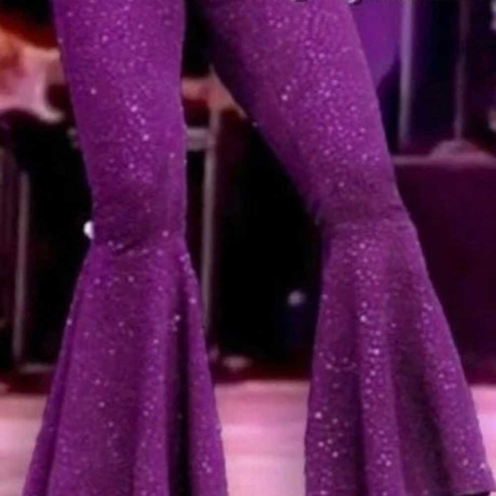 Purple Jumpsuit with Brooches Detail - image 7