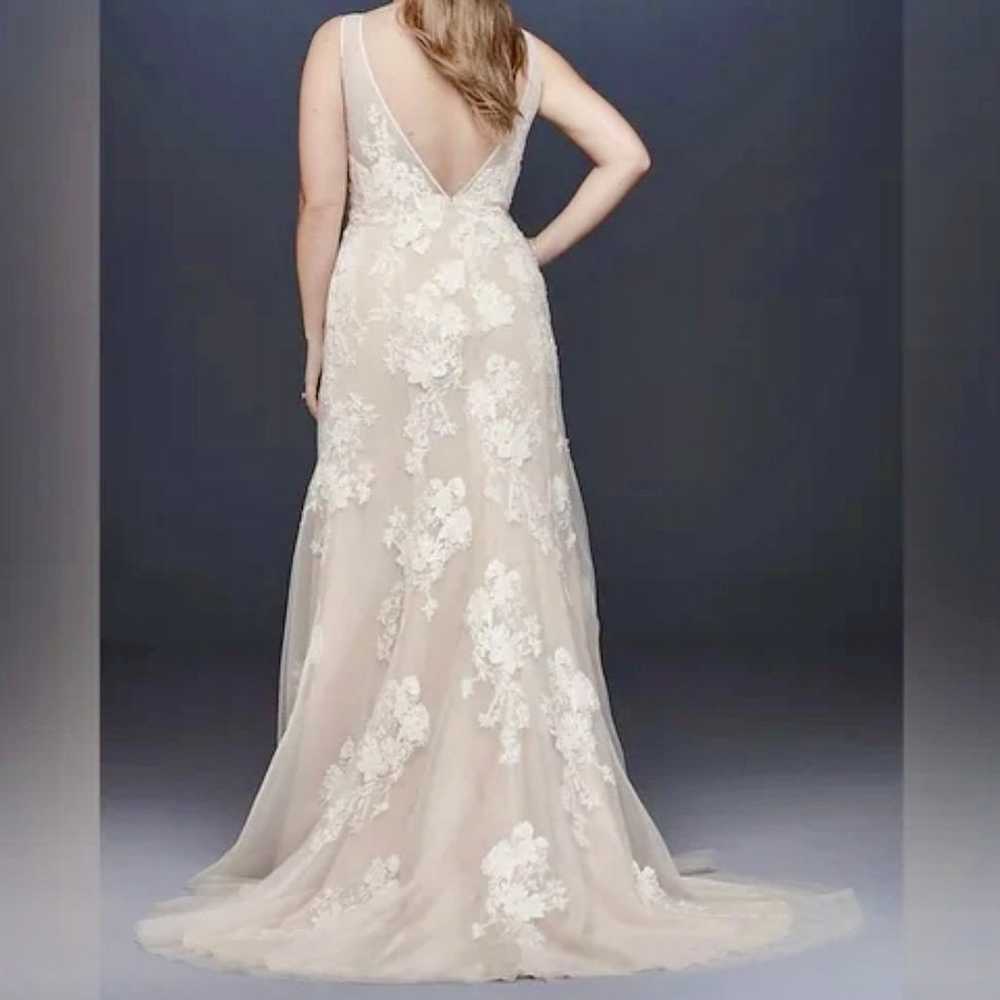 Melissa Sweet Sequin Floral Applique Wedding Dress - image 2