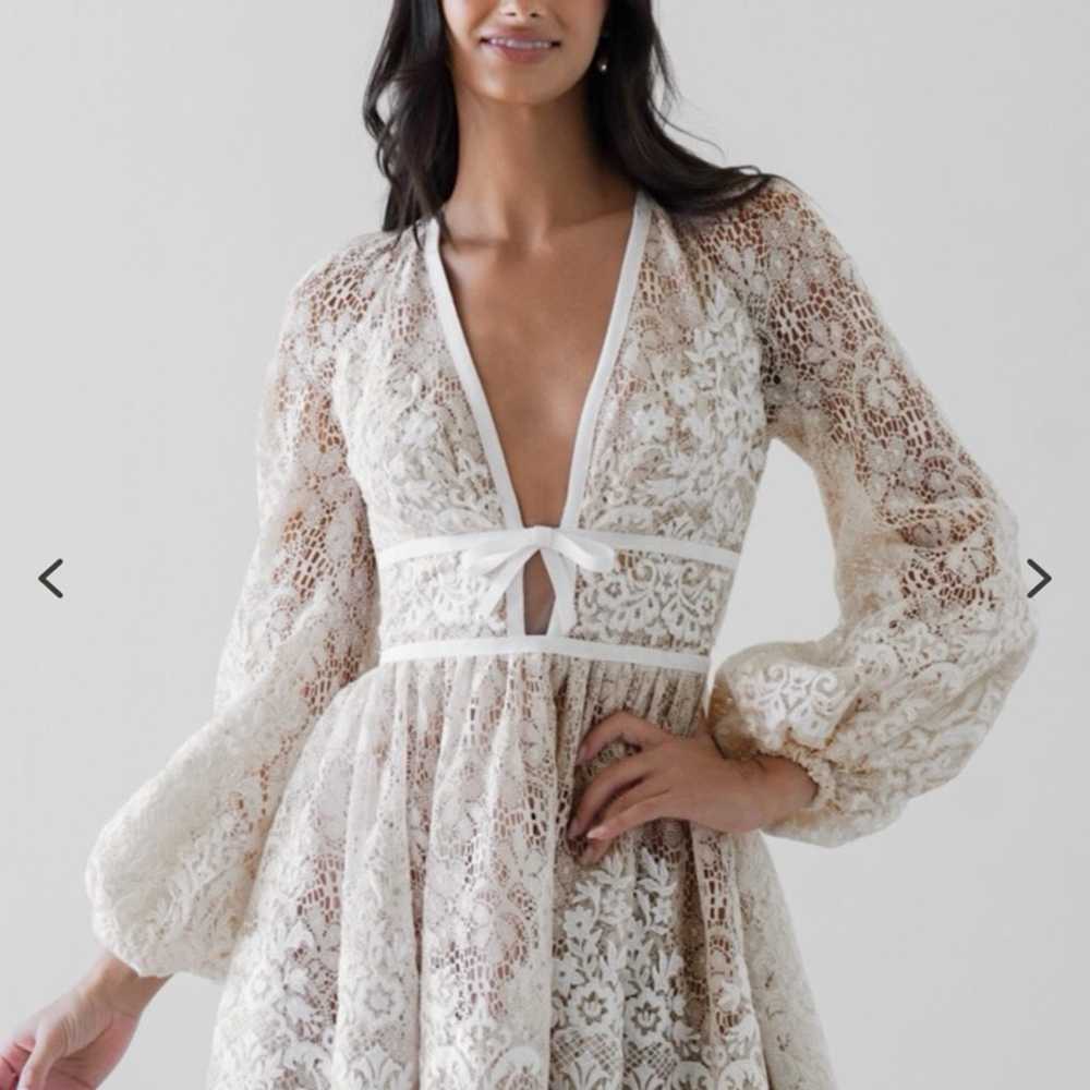 By Watters White Lace Dress - image 2