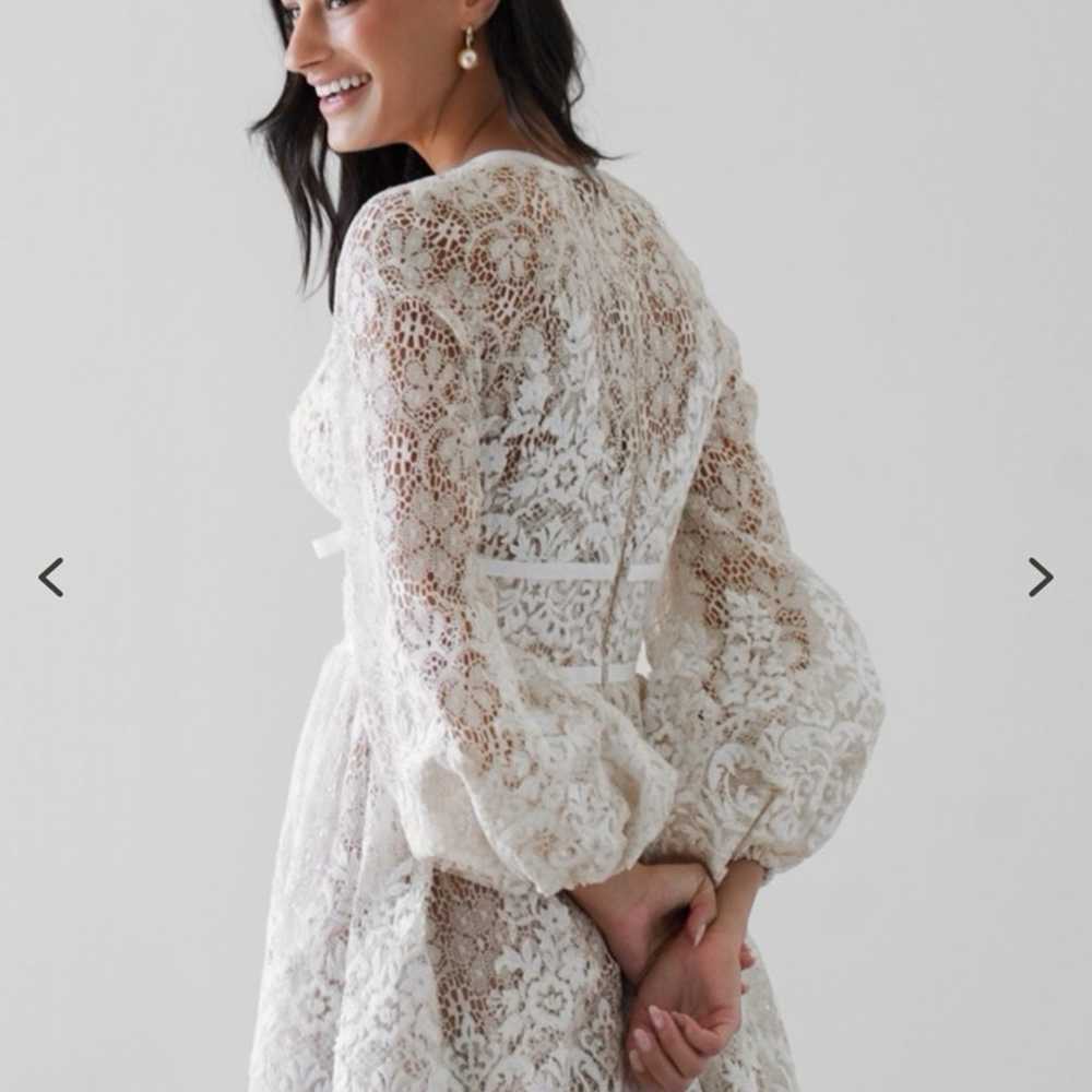 By Watters White Lace Dress - image 4