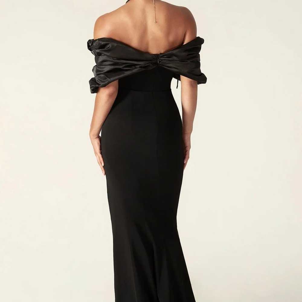 ALIEVA PRESLEY CREPE RUFFLE SHOULDER GOWN DRESS - image 2