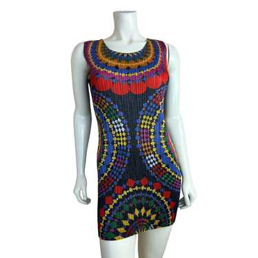 Rare PLEATS PLEASE Issey Miyake Dress 3 Colorful … - image 1