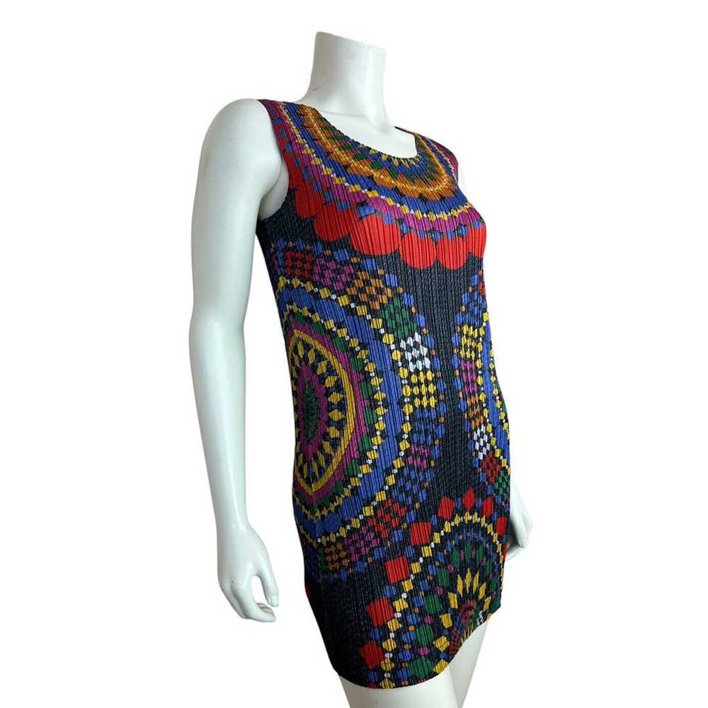 Rare PLEATS PLEASE Issey Miyake Dress 3 Colorful … - image 2