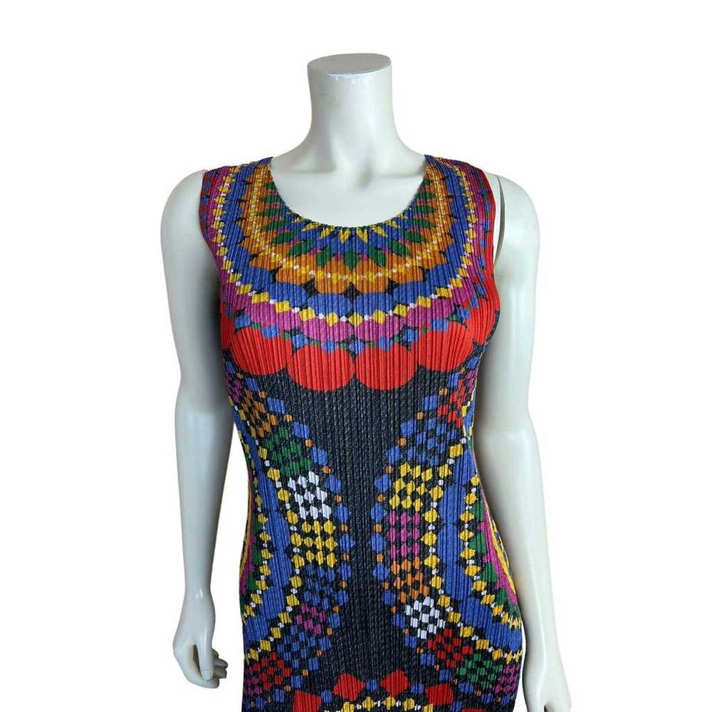 Rare PLEATS PLEASE Issey Miyake Dress 3 Colorful … - image 5