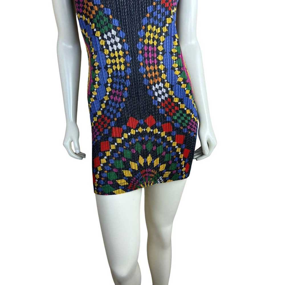 Rare PLEATS PLEASE Issey Miyake Dress 3 Colorful … - image 6